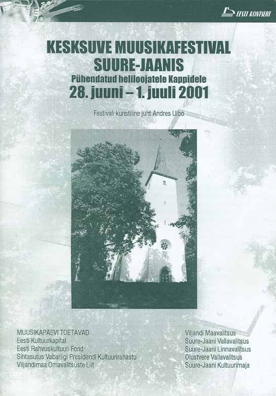 2001. aasta Muusikapäevade kava
