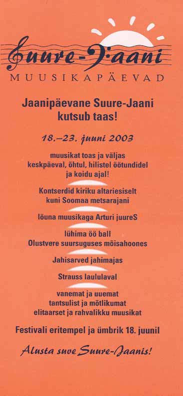 2003. aasta Muusikapäevade voldik