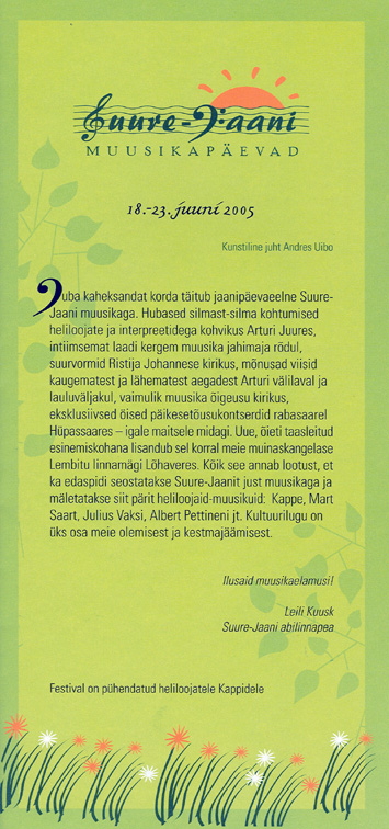 2005. aasta Muusikapäevade voldik