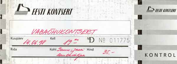 Vabaõhukontserdi pilet