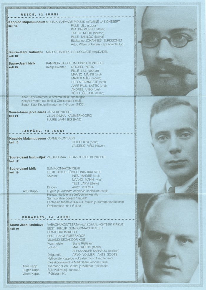Heliloojate Kappide muusikapäevad Suure-Jaanis 1998 